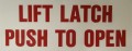 SB116FA,  LIFT LATCH PUSH TO OPEN / Red