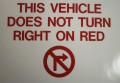 SB223FA,  NO RIGHT ON RED/RED ON CLEAR